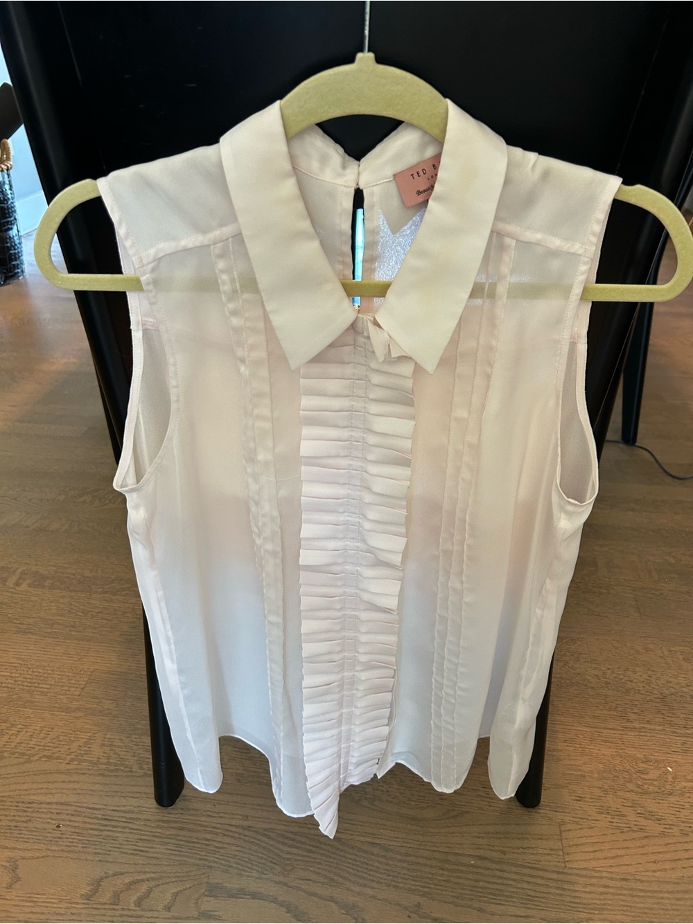 Ted Baker Sleeveless Ruffle-Front Camisole in Pale Pink